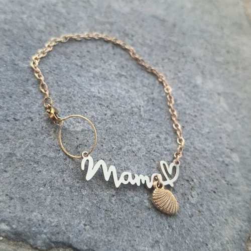 Parfois Mama stainless steel bracelet, gold tone