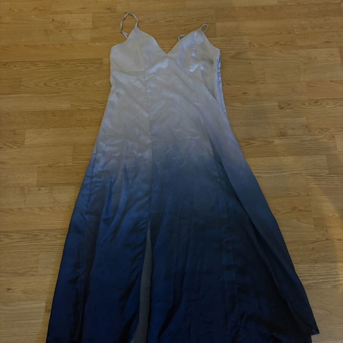 Satin summer dress light-dark blue like new, size M