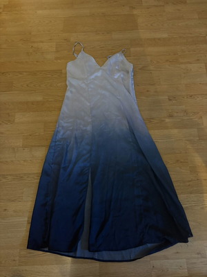 Satin summer dress light-dark blue like new, size M