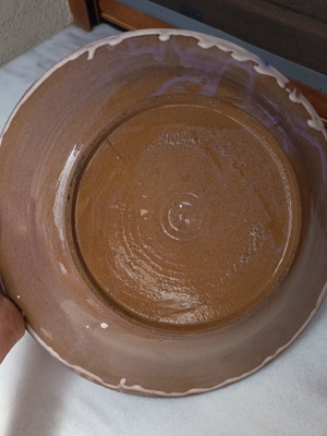 Handmade ceramic serving platter used, 29.5 cm diameter