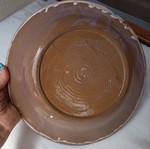 Handmade ceramic serving platter used, 29.5 cm diameter