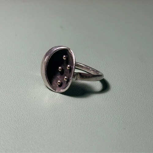 Handmade ring 18K gold and 925 silver used, vintage design