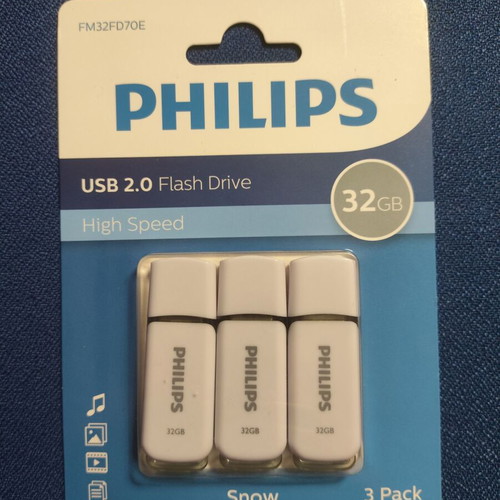 Philips Snow Edition 32GB USB 2.0 Stick 3 pieces white new