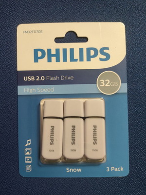 Philips Snow Edition 32GB USB 2.0 Stick 3 pieces white new