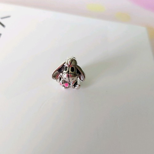Silver 925 charm new, handmade, pink and silver donkey Marko