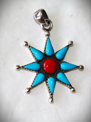 Μενταγιόν Τουρκουάζ Ασήμι 925 Sterling Silver Navajo Indian Καινούργιο