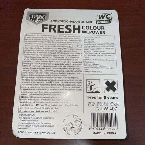 Fresh Colour WC hanging air freshener