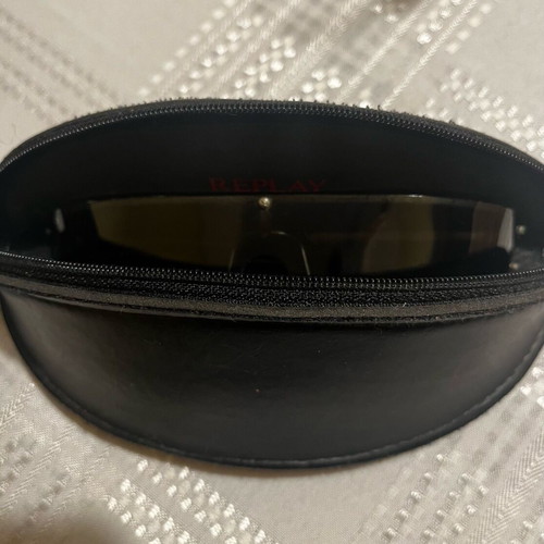 Replay y2k rimless mask sunglasses with case