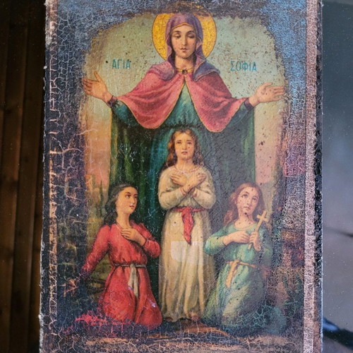 Saint Sophia icon used, old wooden