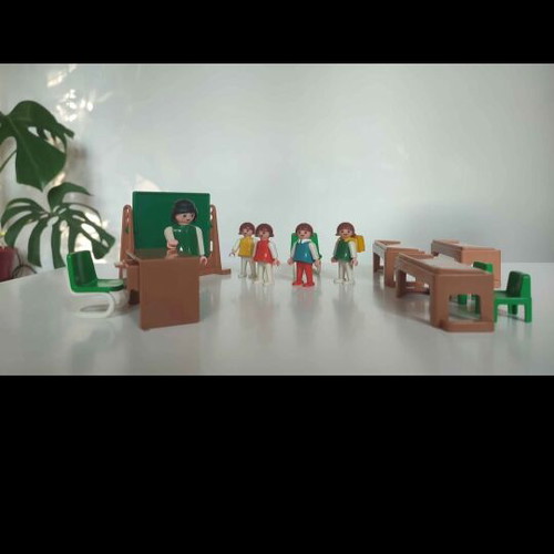 Playmobil school classroom set used, rare 80s