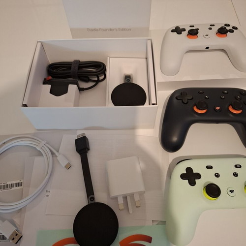Google Stadia Founder's Edition console bundle with 3 controllers