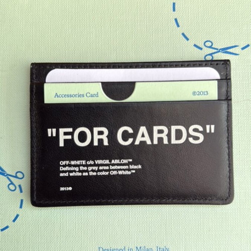 Off White card holder new, black, calfskin leather