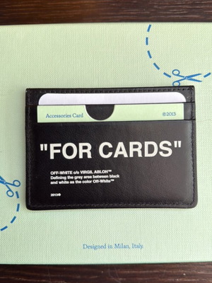 Off White card holder new, black, calfskin leather