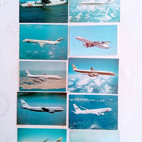 SAS Scandinavian Airlines System 10 postcards like new