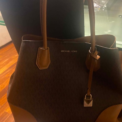 Michael Kors Mercer Gallery brown canvas tote bag