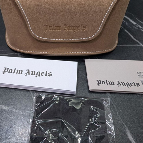 Palm Angels sunglasses case new brown with card and box