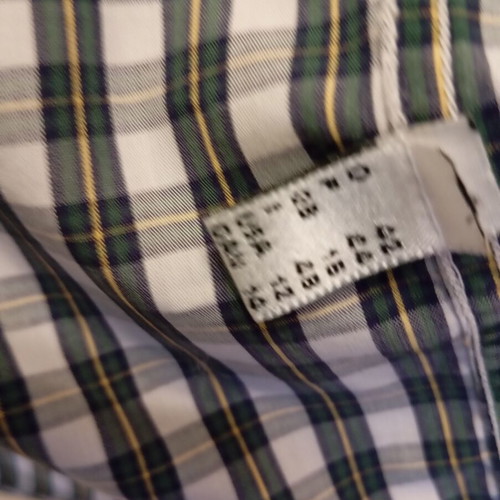 Burberrys vintage women's checked shirt XL like new, khaki white yellow
