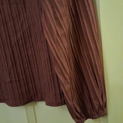 Shein blouse new, sapio milo color with embossed and puffed sleeves