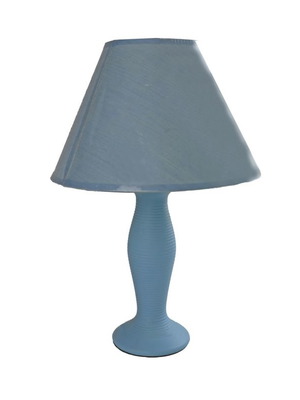 Επιτραπέζιο φωτιστικό ξύλινο καινούργιο με πάνινο καπέλο