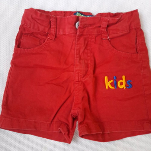 Children's red summer shorts used for 2 years old