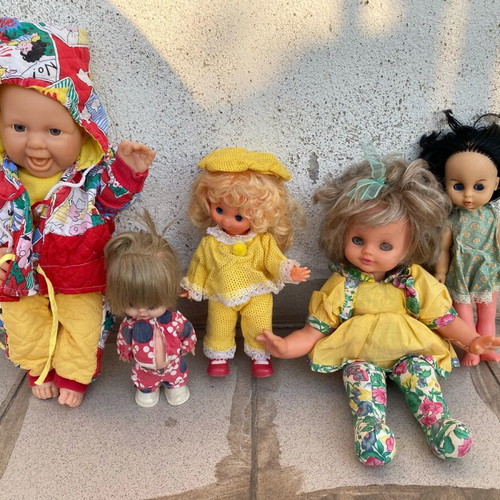 Old dolls used, set of 5