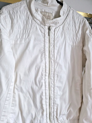 Bershka jacket like new, white, size M, bike style