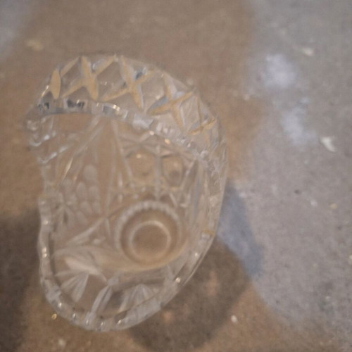Vintage German cut crystal vase signed Anna Hutte Bleikristall made in West Germany