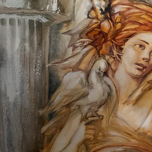 Orlik Synthesis oil painting on canvas like new, 80 x 100 cm