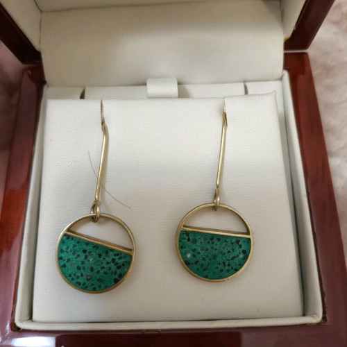 Silver 925 gold-plated earrings with terrazzo like new