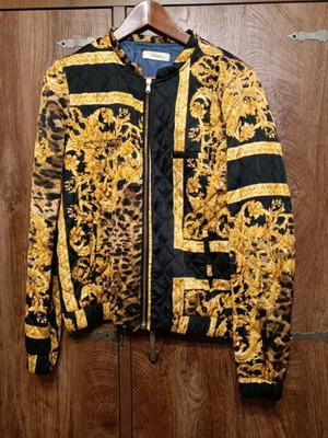 Lightweight women's bomber jacket Vicolo like new, black and gold