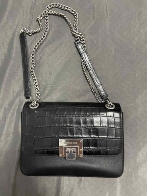 Michael Kors black crossbody bag with silver details