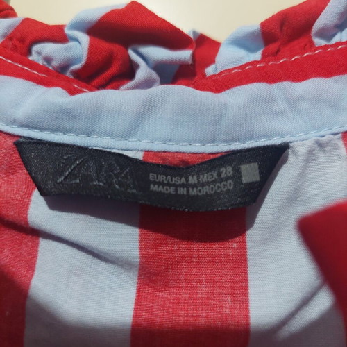 Zara blouse size M, red and grey striped