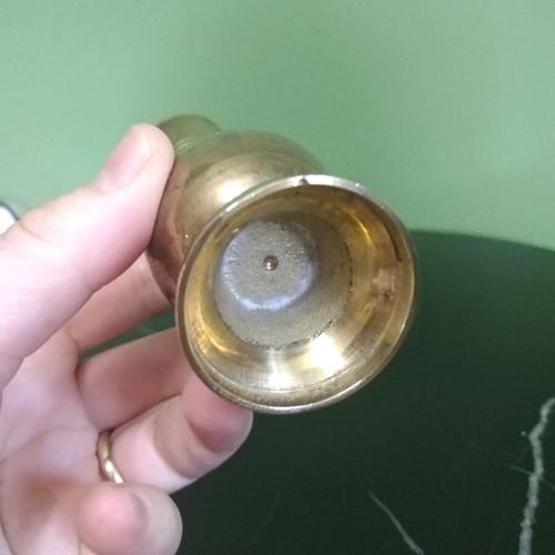 Vintage brass vase used, handmade from India