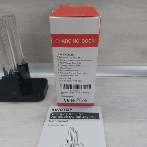 Kingtop Charging Dock for 4 Nintendo Switch Joy-Con Controllers new