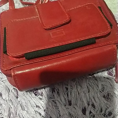Bag set with wallet used, burgundy