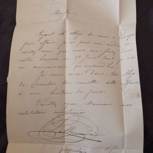 French letter from 1872 with Demeter stamp used