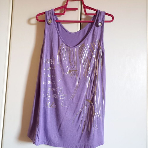 Purple sleeveless casual chic blouse like new, size S or M