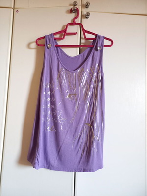Purple sleeveless casual chic blouse like new, size S or M