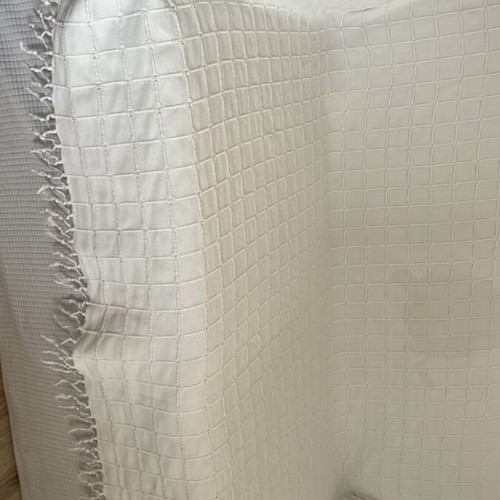 Throw blanket for 2-seater sofa used, white 2.00x1.53 m