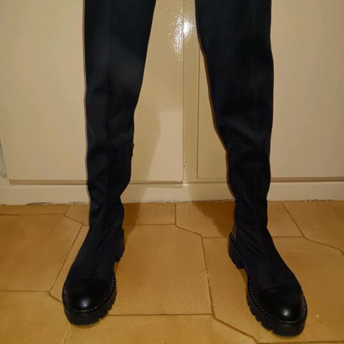Zara boots used, knee-high sock style, black, size 39