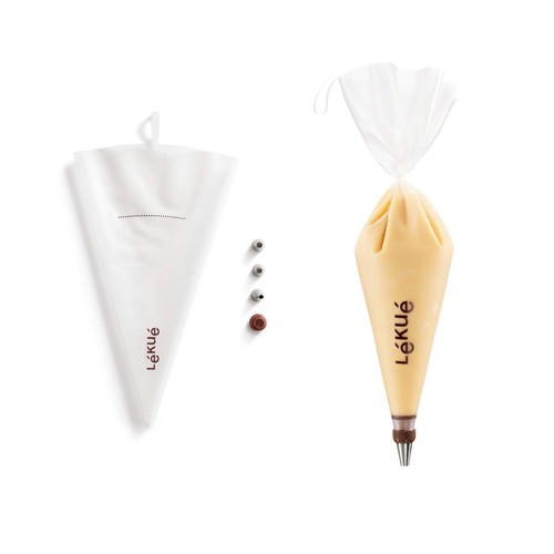 Lekue piping bag set with 3 reusable nozzles new