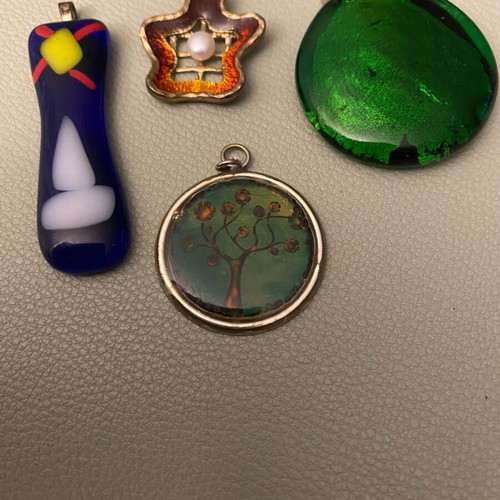 Necklace pendants used, set of 4 pieces