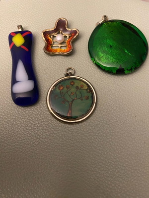 Necklace pendants used, set of 4 pieces