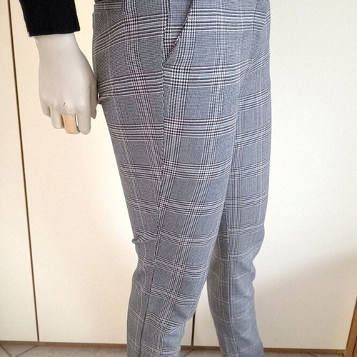 Zara women's checkered grey pants XS like new with elastic waist