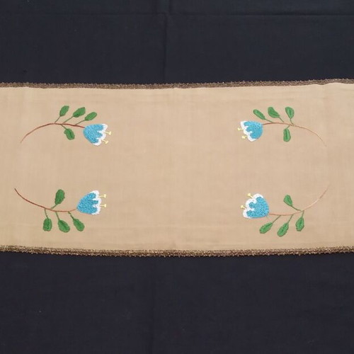 Handmade embroidered runner like new with lining