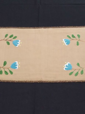 Handmade embroidered runner like new with lining