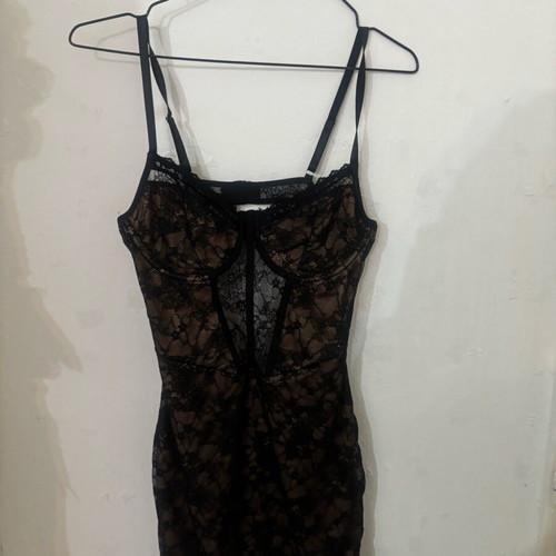 Summer dress black with beige lace like new