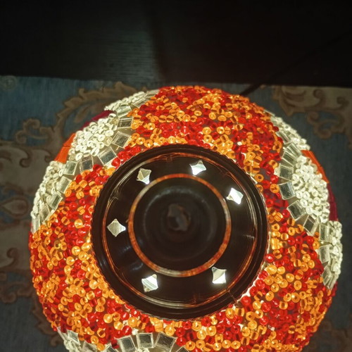 Vintage Turkish Handmade Mosaic Table Lamp like new