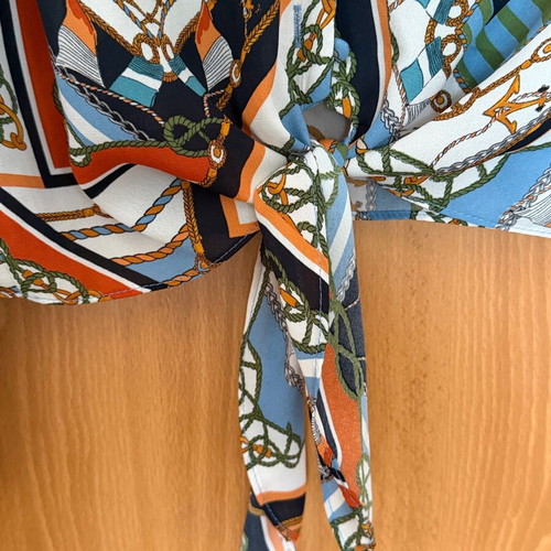 Primark women's shirt like new, colorful with waist tie