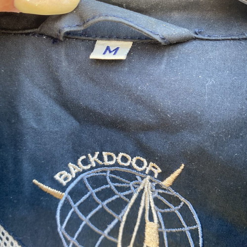 Back Door Nautical Windbreaker Blue, like new, size M